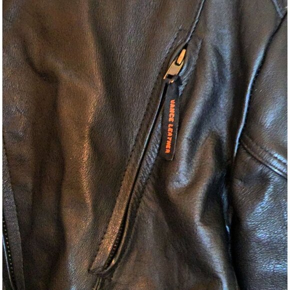 Detour Motorcycle Gear Men's Lined Leather Biker Jacket XL Black Laced - Picture 7 of 10